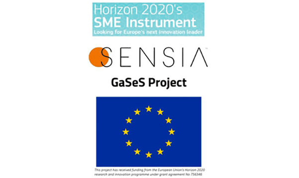 SENSIA GaSeS project logo with Horizon 2020 and EU flags, highlighting innovative energy solutions.