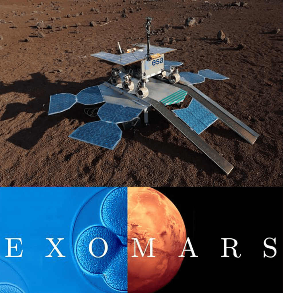 Mars rover with solar panels for gas leak detection on Mars surface.