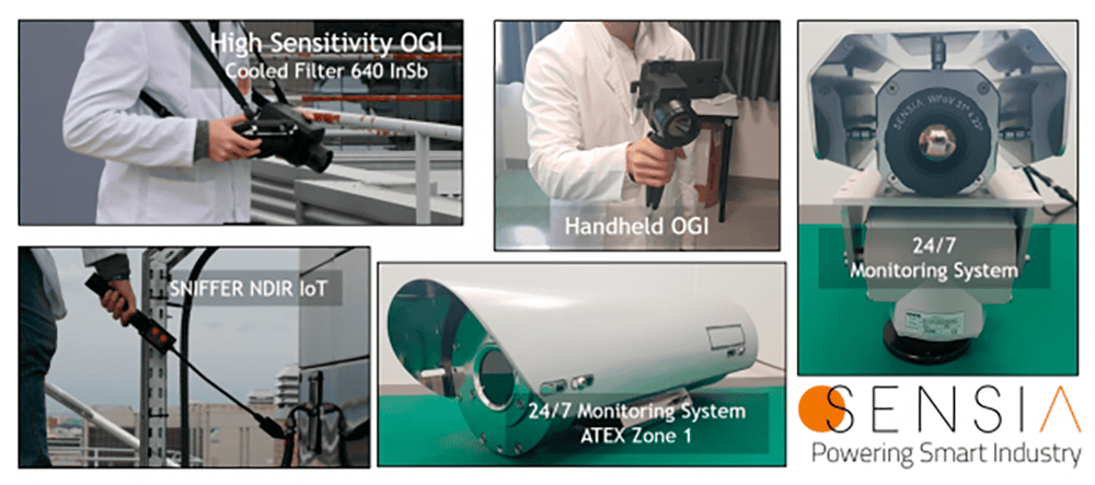 High sensitivity OGI cooled camera to mitigate fugitive emissions in industrial environments.