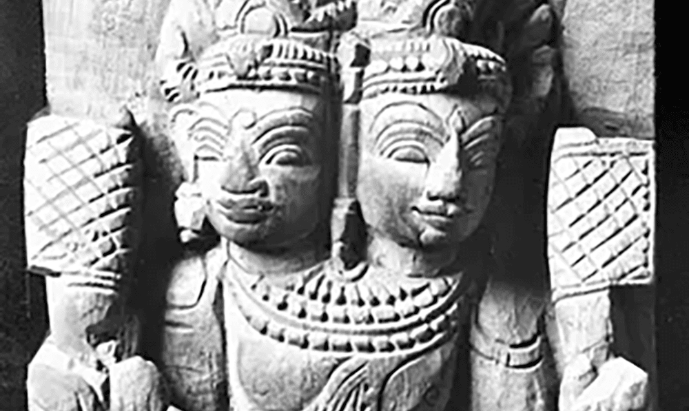 Ancient stone sculpture representing mythological figures, highlighting craftsmanship behind Agni-th.