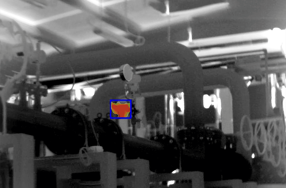 Gas leak detection sensor monitoring critical pipelines and equipment.