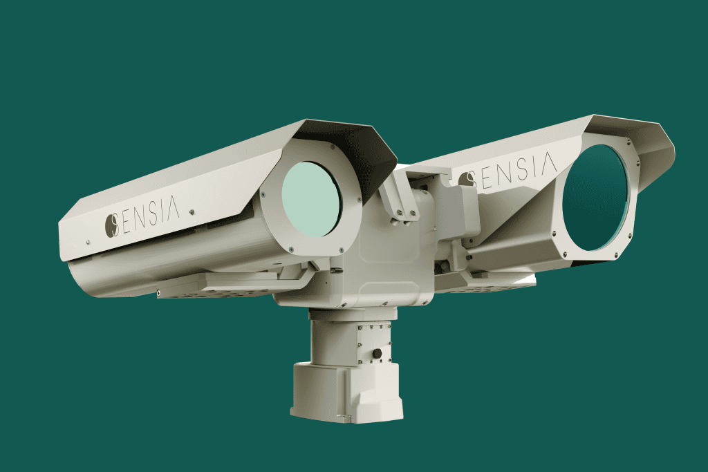 Advanced defense and security surveillance camera by SENSIA for perimeter protection.